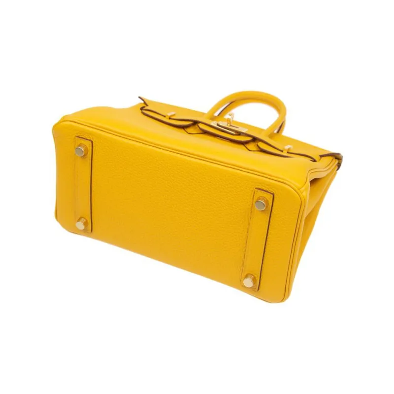 HERMES Birkin Cow Leather Birkin Bag Handbags Regular Women's Amber Yellow-3