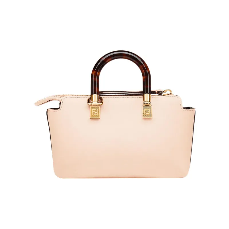 FENDI Cow Leather Boston Bag Handbag Shoulder Bag Crossbody Bag Mini Women's Pink-2