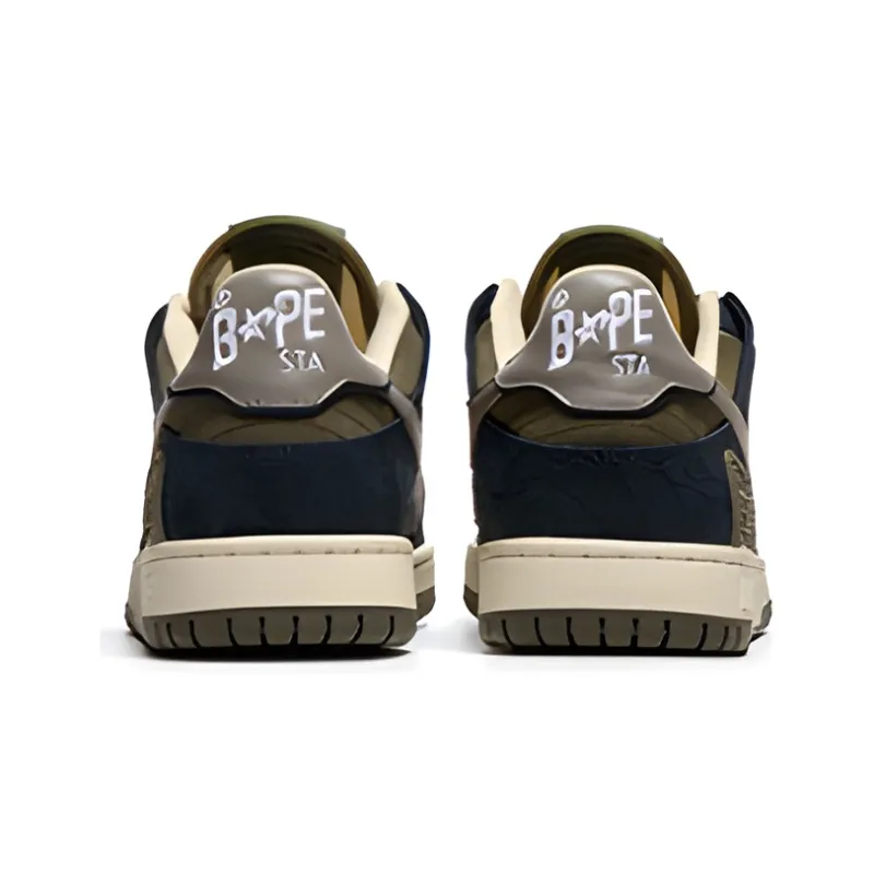 BAPE A BATHING APE Bape SK8 Sta Navy Khaki Grey-3