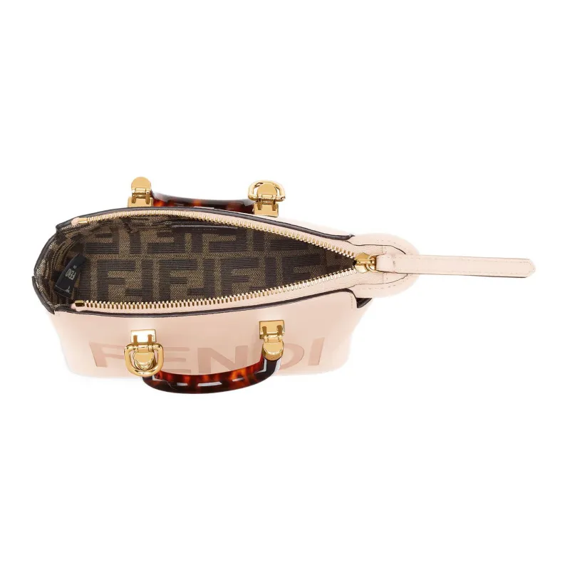 FENDI Cow Leather Boston Bag Handbag Shoulder Bag Crossbody Bag Mini Women's Pink-3
