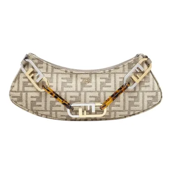 FENDI Cow Leather Shoulder Bag, Handheld Handbag, Shoulder Bag Women's Beige