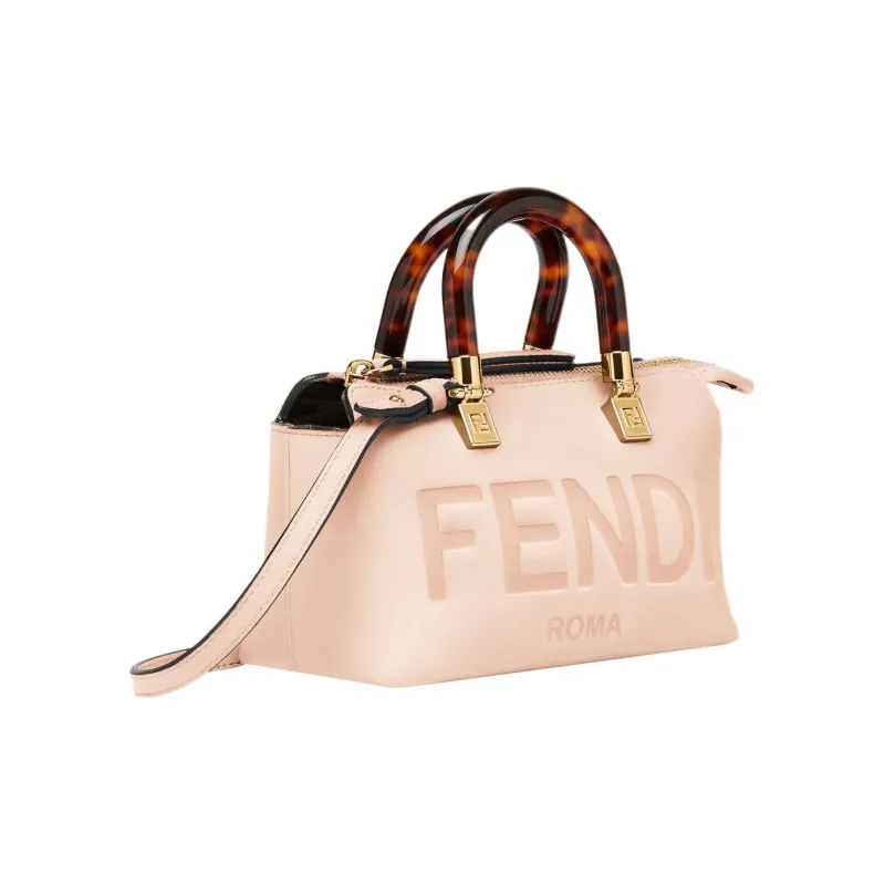 FENDI Cow Leather Boston Bag Handbag Shoulder Bag Crossbody Bag Mini Women's Pink-1