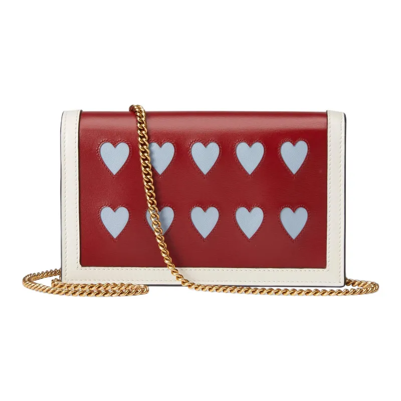 GUCCI Diana Leather Handbag Shoulder Bag Crossbody Bag Mini Women's Red/Blue-2