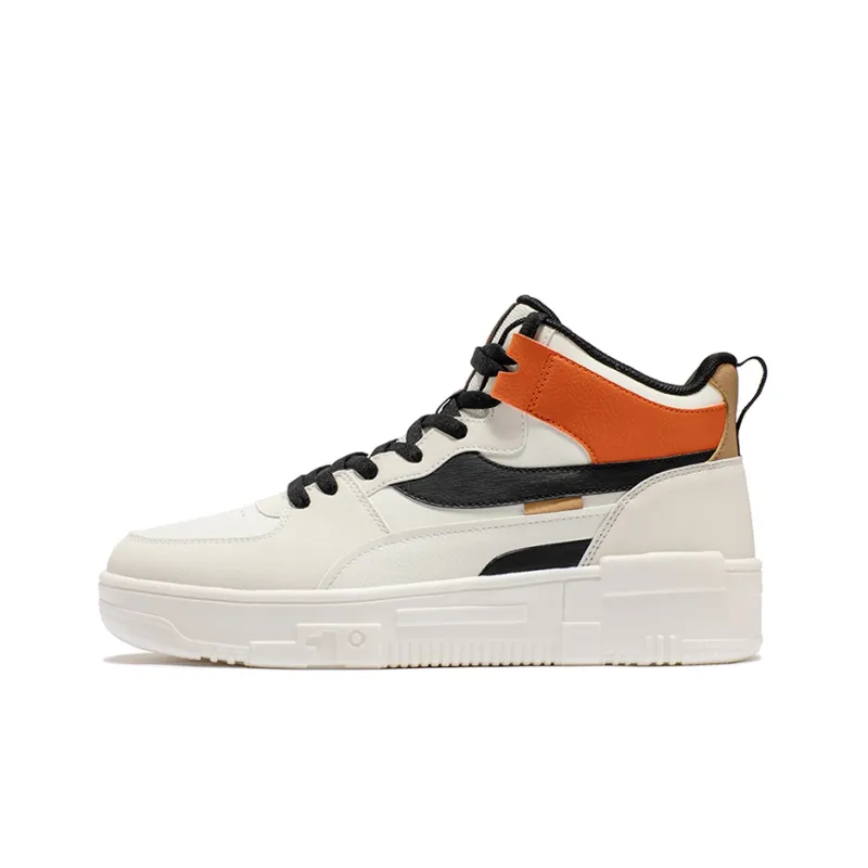 361° Skateboard Shoes Men High Top Feather White/Obsidian Black/Orange-0
