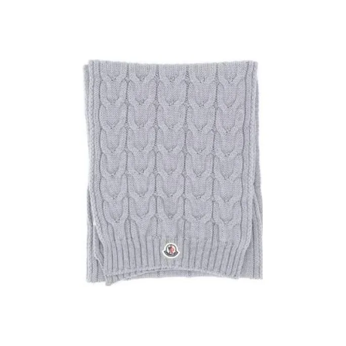 Moncler Knit Scarves Unisex Gray-0