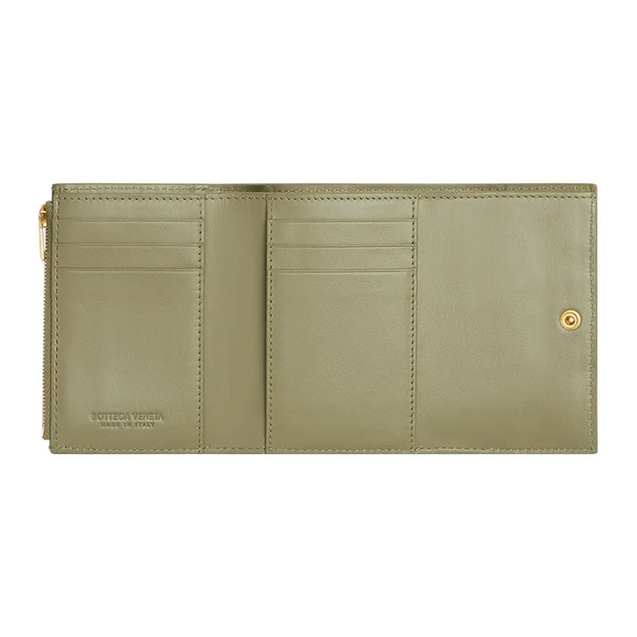 Bottega Veneta Cow Leather Wallet Women's Green-3