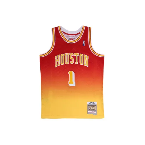 Mitchell Ness Basketball Jerseys Men Red And Yellow