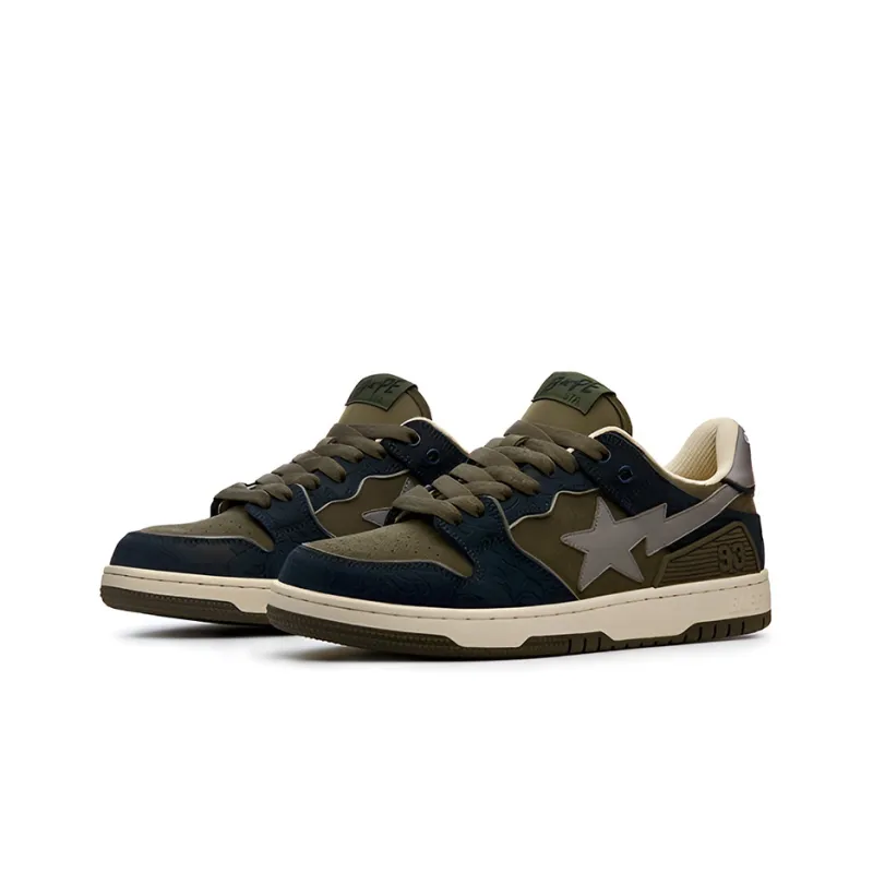 BAPE A BATHING APE Bape SK8 Sta Navy Khaki Grey-2