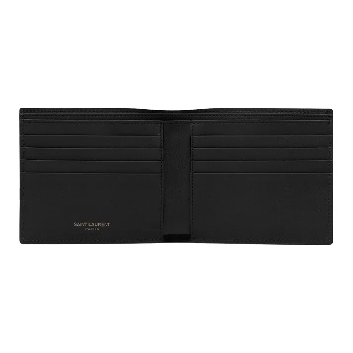 SAINT LAURENT PARIS Cow Leather Wallet Men's Black-3