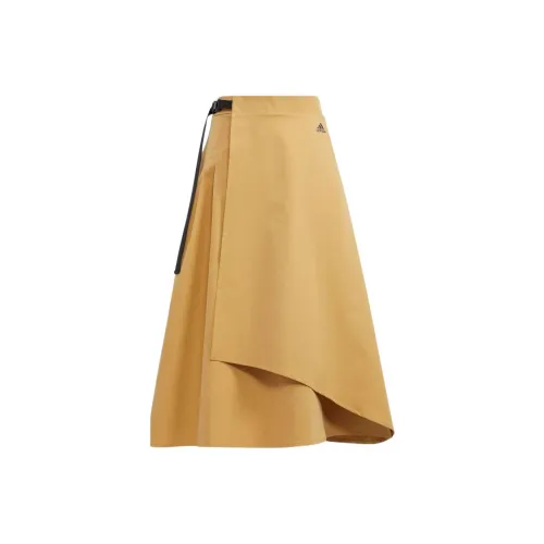 Adidas Casual Long Skirts Women's Gold Beige