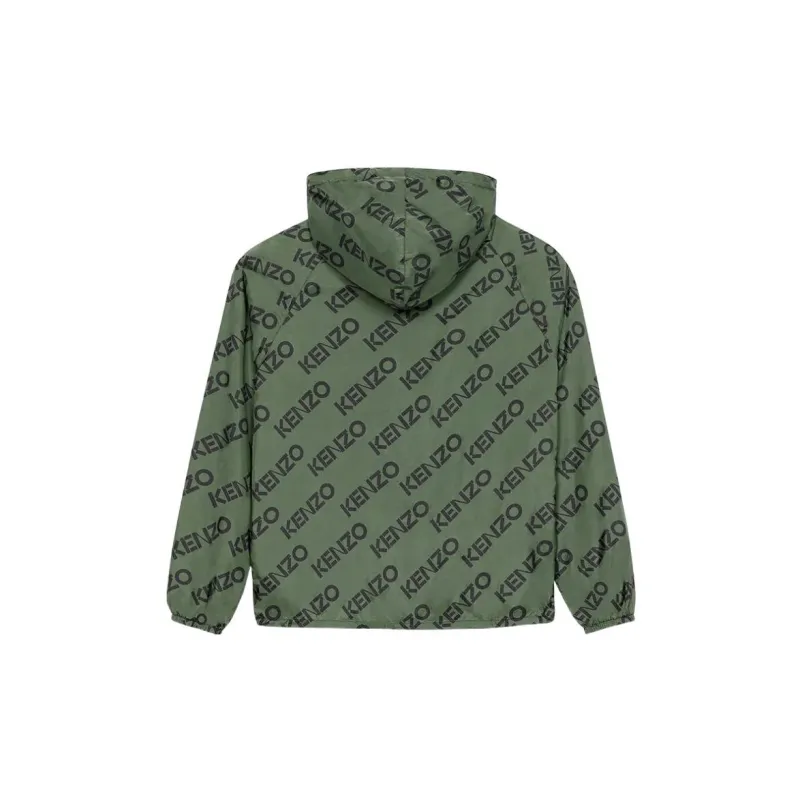 KENZO Logo Printed Half Zipped Hooded Jacket-1