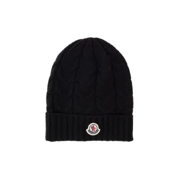 Moncler Logo-appliqué Cable-knit Beanie
