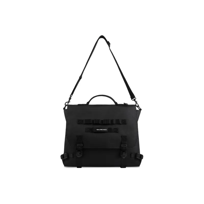 Balenciaga Army Recycled Nylon Messenger Bag, Handbag, Shoulder Bag Regular Men's Black-4