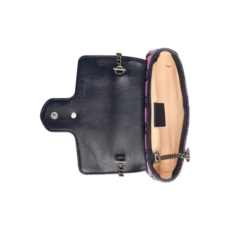 GUCCI Canvas Shoulder Bag, Crossbody Bag Extra Mini Women's Pink/Dark Blue-5