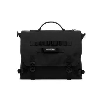 Balenciaga Army Recycled Nylon Messenger Bag, Handbag, Shoulder Bag Regular Men's Black