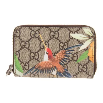 GUCCI Leather Coin Purses Wallets Regular Women's Brown/Multicolor