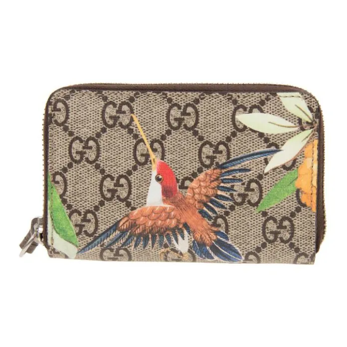 GUCCI Leather Coin Purses Wallets Regular Women's Brown/Multicolor-0