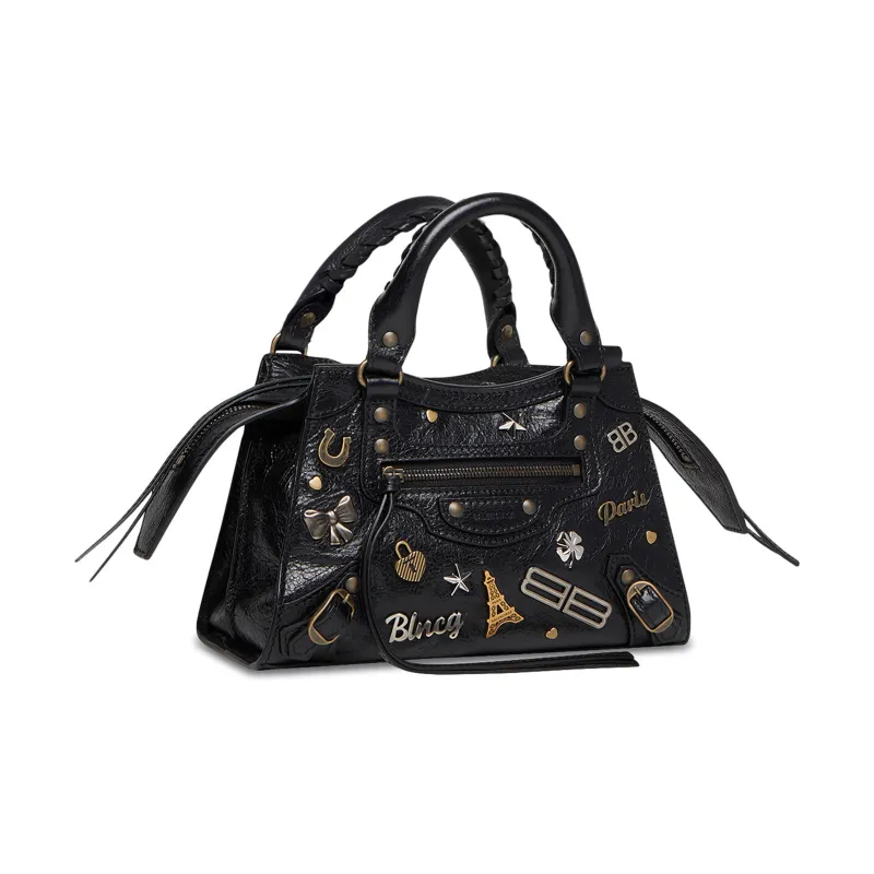 Balenciaga Neo Classic Sheepskin Shoulder Bag Crossbody Bag Handbags Mini Women's Black-1