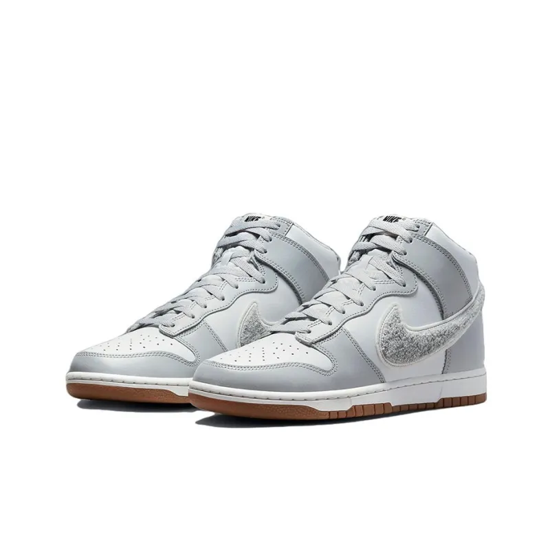 Nike Dunk High University Chenille Swoosh Light Smoke Grey-2