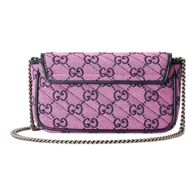 GUCCI Canvas Shoulder Bag, Crossbody Bag Extra Mini Women's Pink/Dark Blue-2
