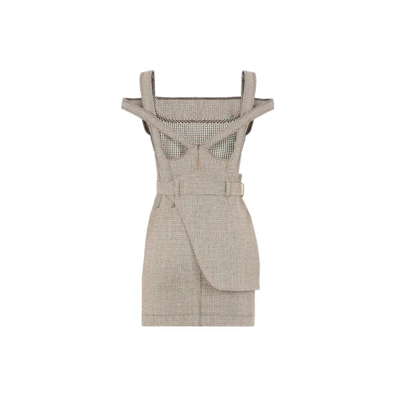FENDI Sleeveless Dress Women's Beige-2