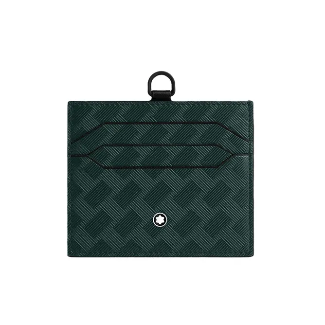 MONTBLANC Full Grain Cow Leather Card Holder Men's British Green-0