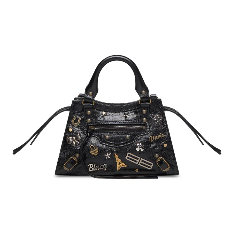 Balenciaga Neo Classic Sheepskin Shoulder Bag Crossbody Bag Handbags Mini Women's Black-0