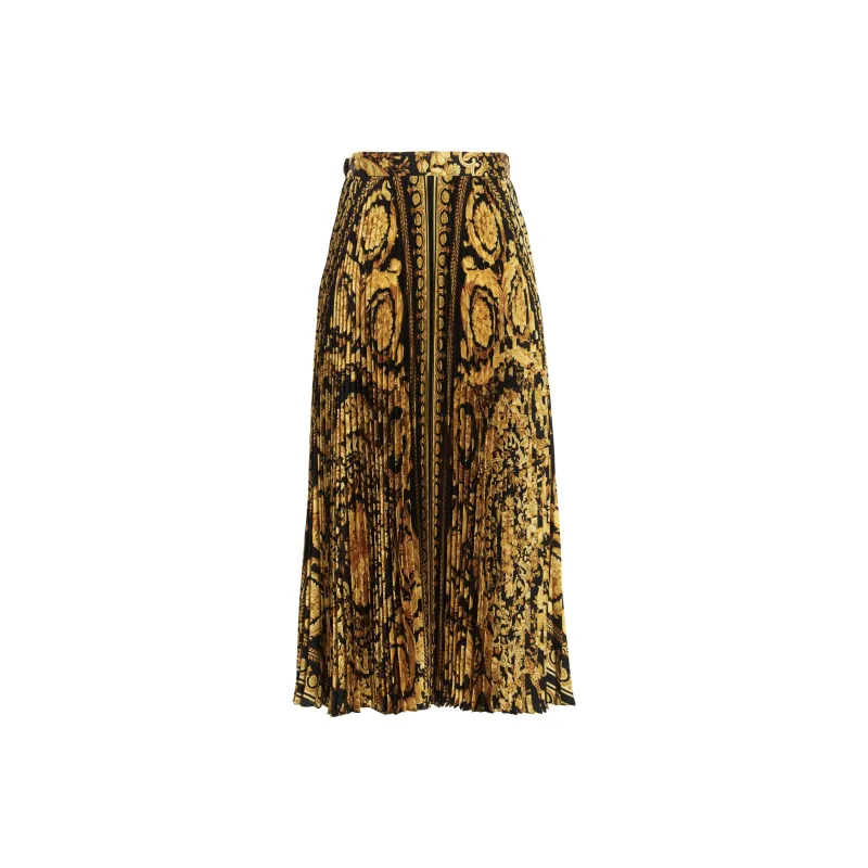 VERSACE Barocco Pleated Midi Skirt-1