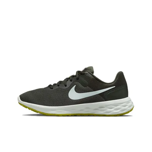 Nike REVOLUTION 6 Running Shoes Men Low-Top Black/Green/White