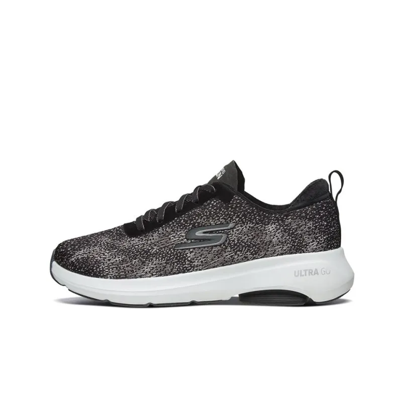 Skechers Go Run Viz Tech Cushioning Anti-Slip And Wear-Resistant Mid-Top Running Shoes Women's Black White-0