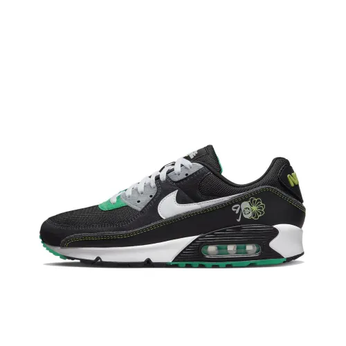 Nike Air Max 90 Running Shoes Men Low-Top Black/Green