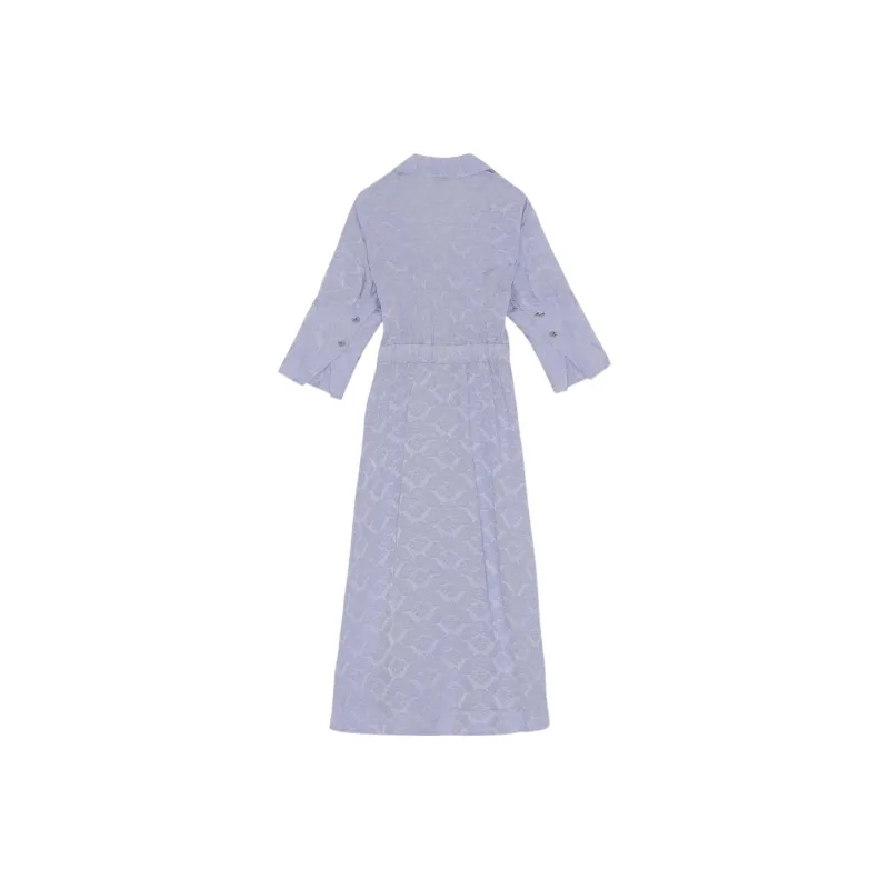 GANNI Short Sleeved Dresses Women's Blue Purple-1