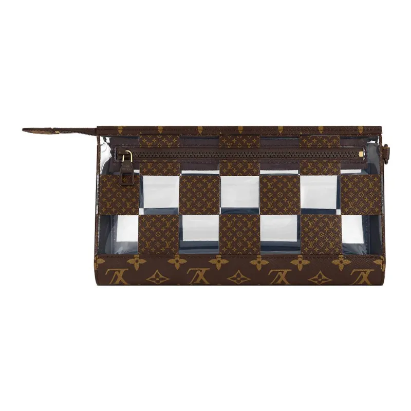 LOUIS VUITTON Standing Pouch Brown/Clear-2
