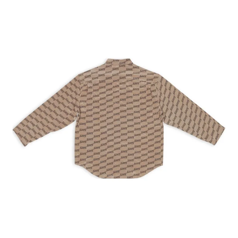 Balenciaga Monogram Shirt 'Beige/Brown'-1