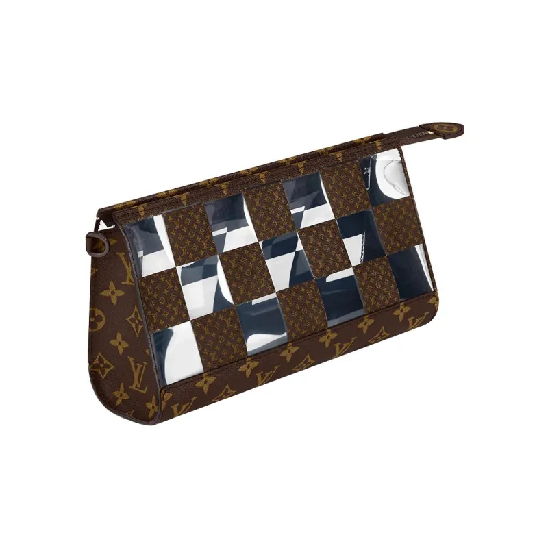 LOUIS VUITTON Standing Pouch Brown/Clear-1
