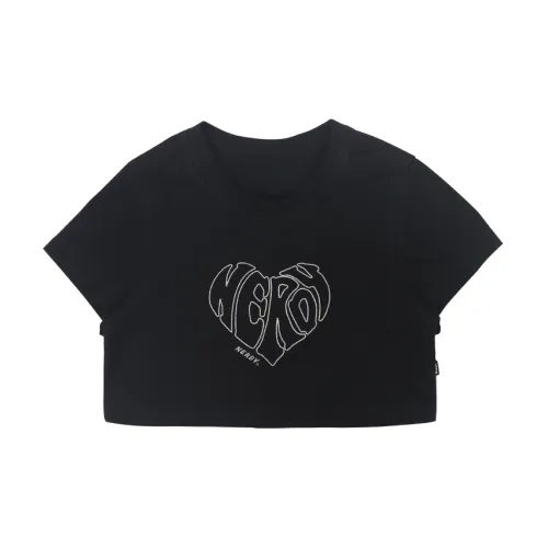 Nerdy Crop Tops Women's Black