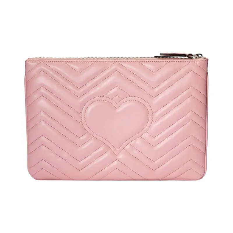 GUCCI Leather Clutch Regular Women's Pink-2