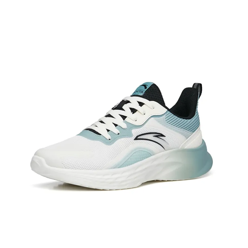 Anta Running Collection Cushioning Breathable Abrasion Resistant Slip Resistant Low Top Running Shoes Men's White Blue-1