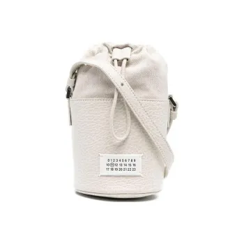 Maison Margiela Calfskin & Brass With Cotton & Polyester Bucket Bag, Shoulder Bag, Crossbody Bag Women's Ecru