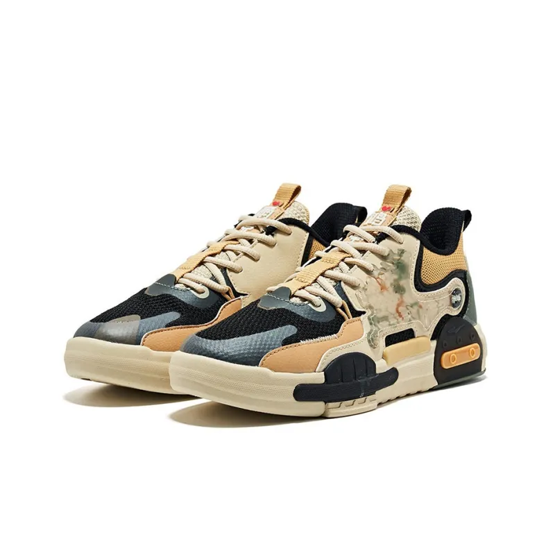 Erke No Double Master Wear Resistant Slip Resistant Low Top Skateboard Shoes Women's Black Umber-1