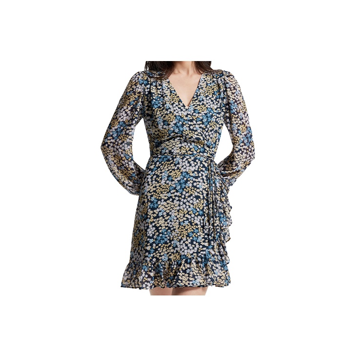 Michael kors blue dress long sleeve best sale