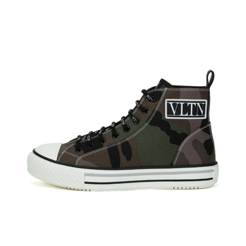 Valentino Giggies High Top Stylish Skateboarding Shoes Men's Army Green-0