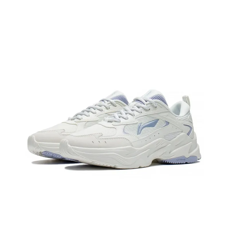 LiNing Stargazing Cushioning, Slip Resistant, Abrasion Resistant, Rebound Low Top Running Shoes Women's White Blue-2