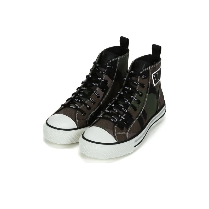 Valentino Giggies High Top Stylish Skateboarding Shoes Men's Army Green-2