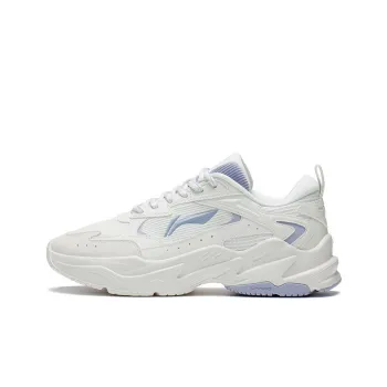 LiNing Stargazing Cushioning Anti Slip And Wear Resistant Rebound Low Top Running Shoes Women's White Blue