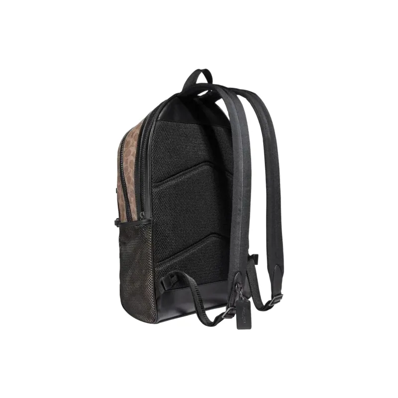 COACH Academy Canvas With Leather Backpack Large Size Men's Monogram Brown-2