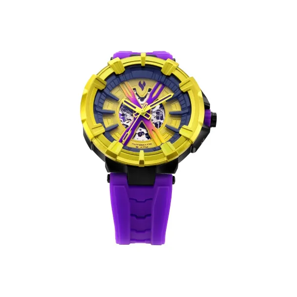 YOUNG STERNA Automatic Mechanical Movement Silicone Strap Watch Unisex Black Dial-1
