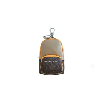 MICHAEL KORS MK Cooper PVC Styling Charm Coin Purse Regular Unisex Brown/Yellow