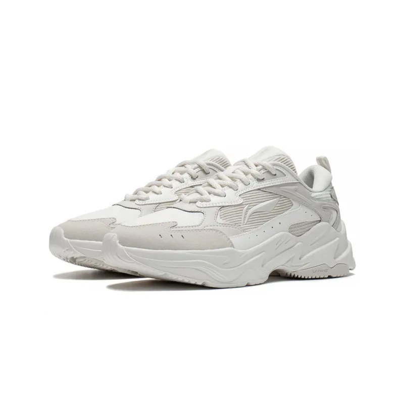 LiNing Stargazing Cushioning Anti Slip And Wear Resistant Low Top Running Shoes Women's White Gray-2