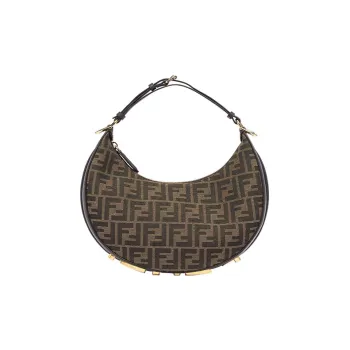 FENDI Fendigraphy Calfskin Crescent Bag Shoulder Bag Handbag Shoulder Bag Women's Brown